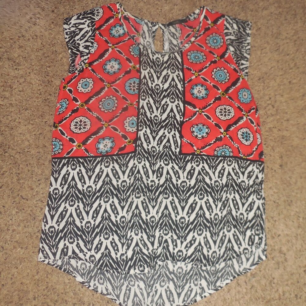 THML Top Red Black Print M